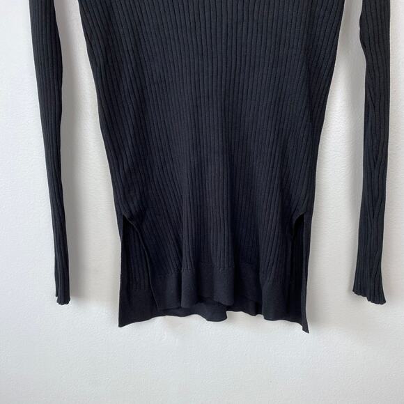 Athleta‎ Lincoln Park Sweater Black Lyocell Blend Crewneck Ribbed Size Medium - Picture 5 of 11